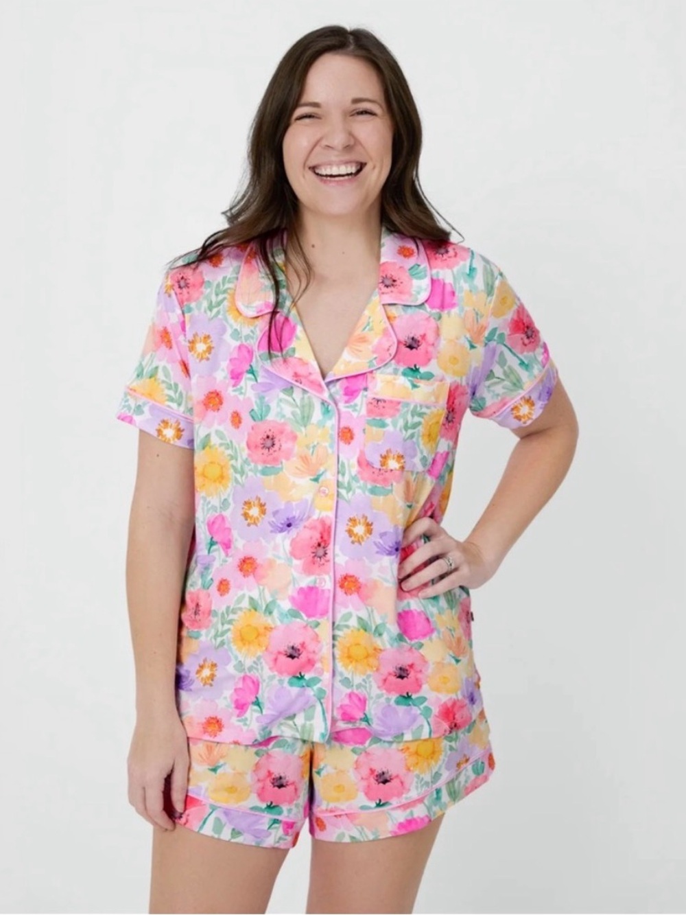 Little Sleepies Women’s Pajama Set Watercolor Meadows - Picture 9 of 11